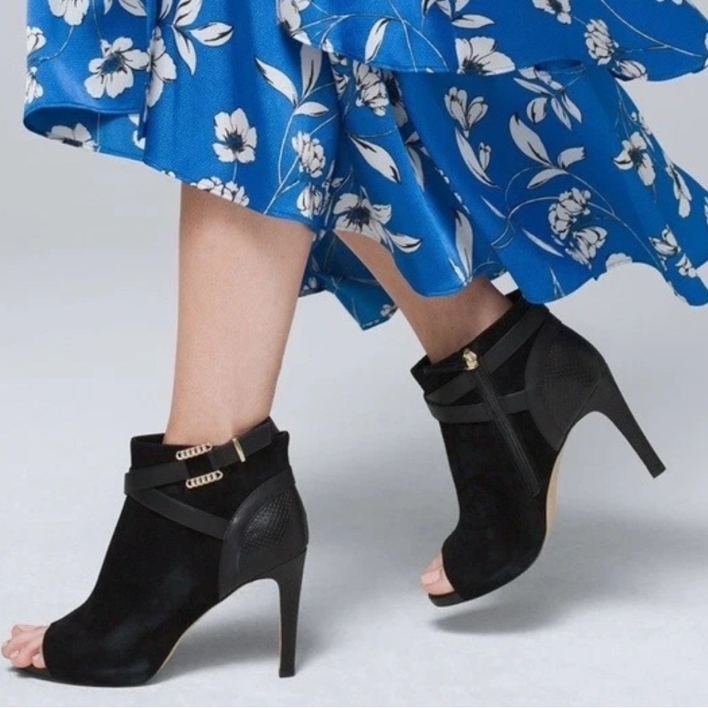 White House Black Market Evelyn Bootie Suede